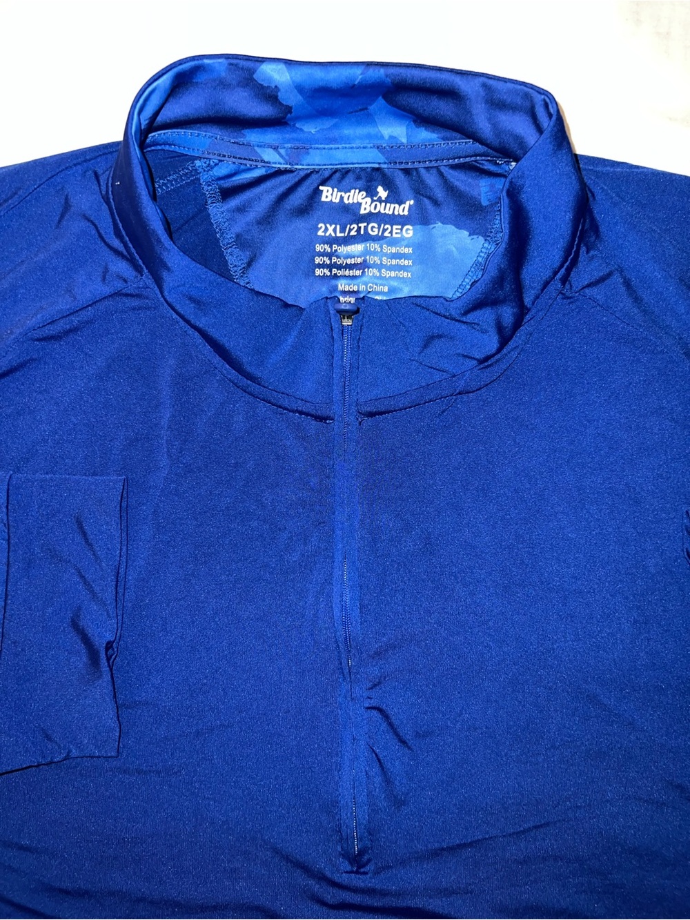 BirdieBound Men’s 2XL Royal Blue 1/4 Zip Golf Pullover